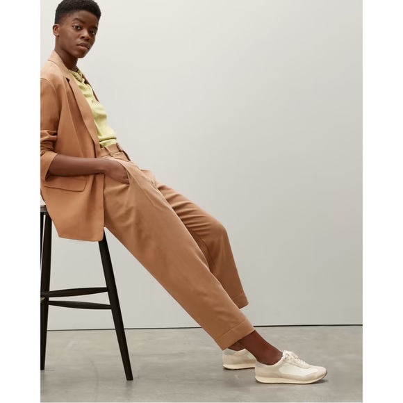 Evereve Pants - EVEREVE The Put-Together Pleat Pant in Toasted Coconut NWT